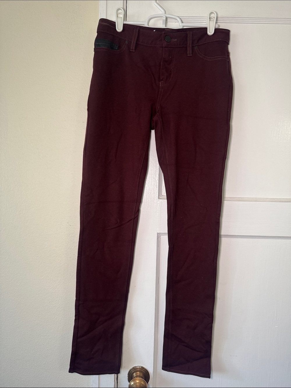 Calvin Klein Women's Slim Fit Burgundy Jeans